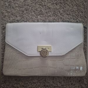 Anne Klein Elegant White and Cream Clutch